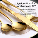 Maleta de Talheres Dourada 24 Peças - Golden Éclat Cutlery™