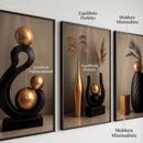 Quadros Trio Luxo Dourado -  Maison Aurea™