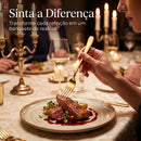 Maleta de Talheres Dourada 24 Peças - Golden Éclat Cutlery™
