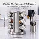 Porta Tempero Giratório em Aço Inox - SpinChef Inox 360™