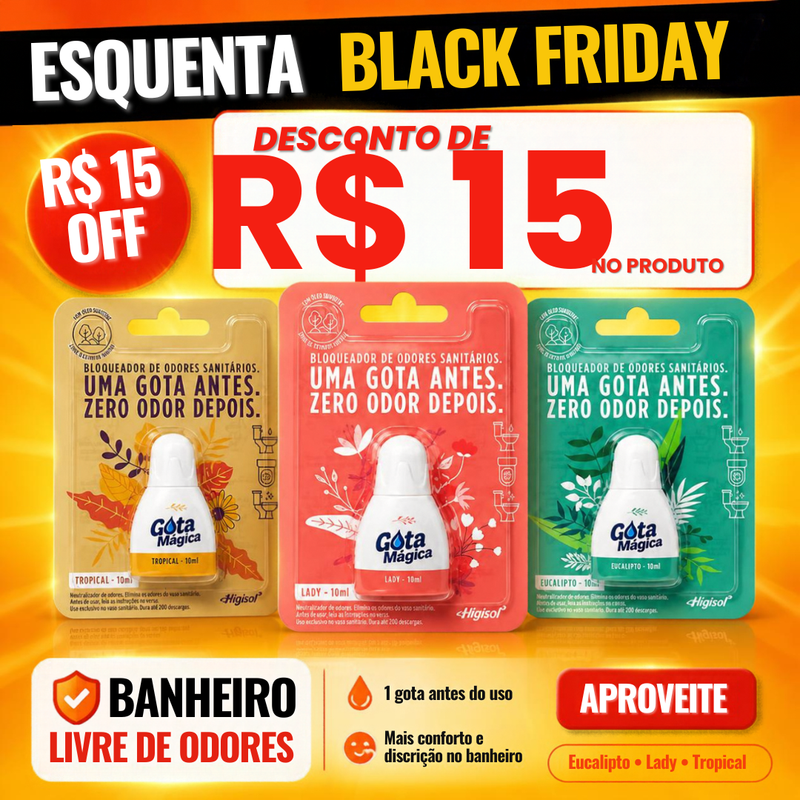 Bloqueador de odores sanitários - FreshDrop Sanitário™ (ESQUENTA BLACKY FRIDAY)