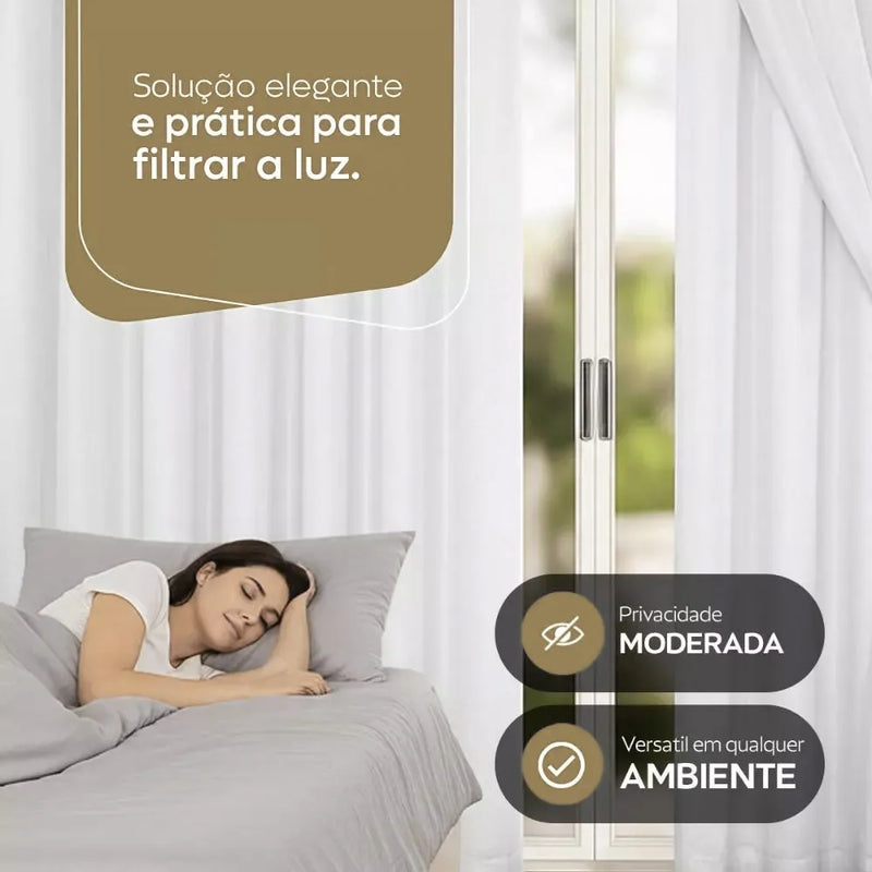 Cortina Voil com Forro -  CasaBelle Voil™