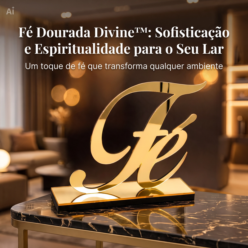 Decoração Fé Espelhada Premium - Fé Dourada Divine™