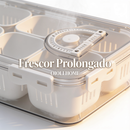 Organizador de Geladeira com Tampa Hermética e Marcador de Data -6 cestos