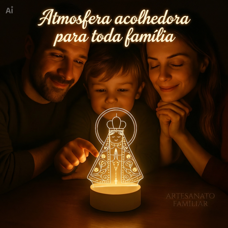 Luminária  para mesa 3D - nossa senhora