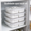 Organizador de Geladeira com Tampa Hermética e Marcador de Data -6 cestos