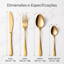 Maleta de Talheres Dourada 24 Peças - Golden Éclat Cutlery™