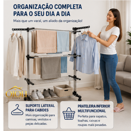 Varal Grande com Rodinhas - AeroDry Flex 3X™