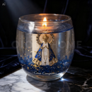 Vela com símbolo religioso (Nossa senhora)