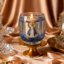 Vela com símbolo religioso (Nossa senhora)
