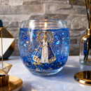 Vela com símbolo religioso (Nossa senhora)
