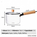 Panela de Vidro -  1,1 Litro - CrystalCook Glass™