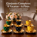 Xícaras Elegantes com Pires Premium - Élysée Café Collection™
