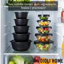 Kit 10 Potes Herméticos (5 Plástico + 5 Vidro)