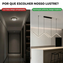 Luminária suspensa em  LED em formato ondulado, ajustável 110-220V