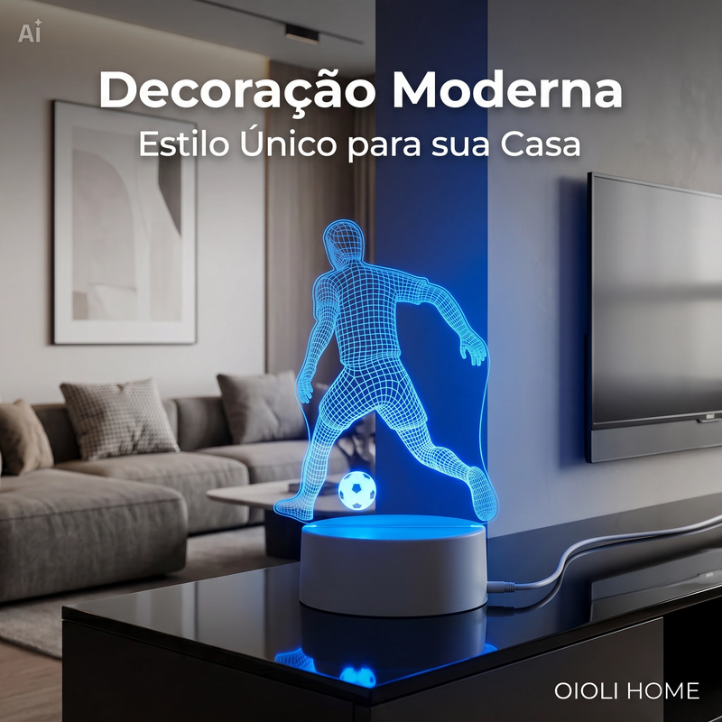 Luminária jogador de futebol - GolLume™