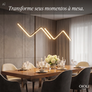 Luminária suspensa em  LED em formato ondulado, ajustável 110-220V