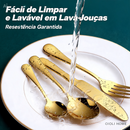 Maleta de Talheres Dourada 24 Peças - Golden Éclat Cutlery™