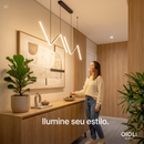 Luminária suspensa em  LED em formato ondulado, ajustável 110-220V