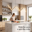Luminária suspensa em  LED em formato ondulado, ajustável 110-220V