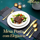 Maleta de Talheres Dourada 24 Peças - Golden Éclat Cutlery™