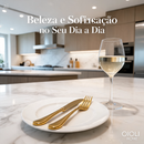 Maleta de Talheres Dourada 24 Peças - Golden Éclat Cutlery™