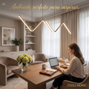 Luminária suspensa em  LED em formato ondulado, ajustável 110-220V