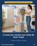 Varal Grande com Rodinhas - AeroDry Flex 3X™