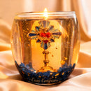 Vela com símbolo religioso (Nossa senhora)